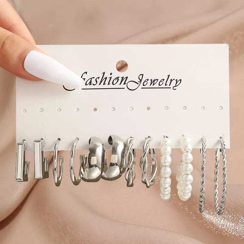 17KM Pearl Twist Hoop Earrings Set Butterfly Acrylic Dangle Earrings for Women Metal Hollow Gold Plated Earring Cartoon Jewelry No.50 CS5521325