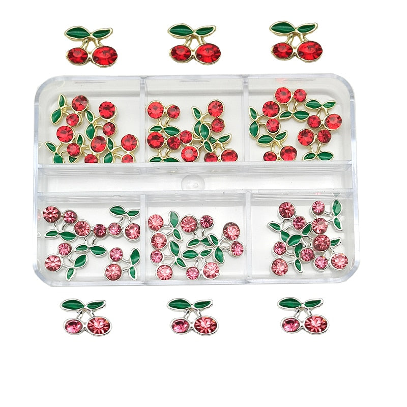 1Box Nail Art Rhinestones Crystal Glass Gems Decorations 3D Alloy Heart Nail Charms Luxury Nail Diamonds DIY Nail Supply Jewelry CP-20