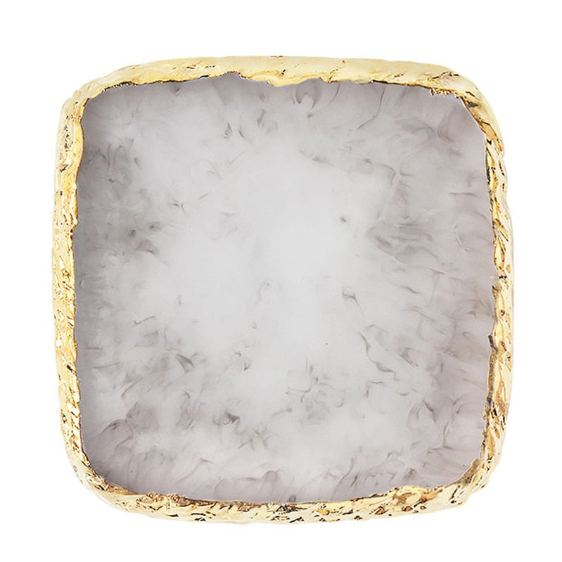 1PC Round Resin Agate Stone Nail Art Palette False Nail Tips Mixing Color Drawing Pallet Gel Polish Display Shelf Manicure Tool 18