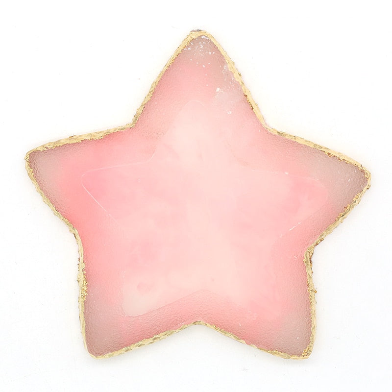 1PC Round Resin Agate Stone Nail Art Palette False Nail Tips Mixing Color Drawing Pallet Gel Polish Display Shelf Manicure Tool 23