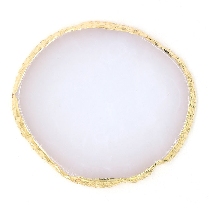 1PC Round Resin Agate Stone Nail Art Palette False Nail Tips Mixing Color Drawing Pallet Gel Polish Display Shelf Manicure Tool 9
