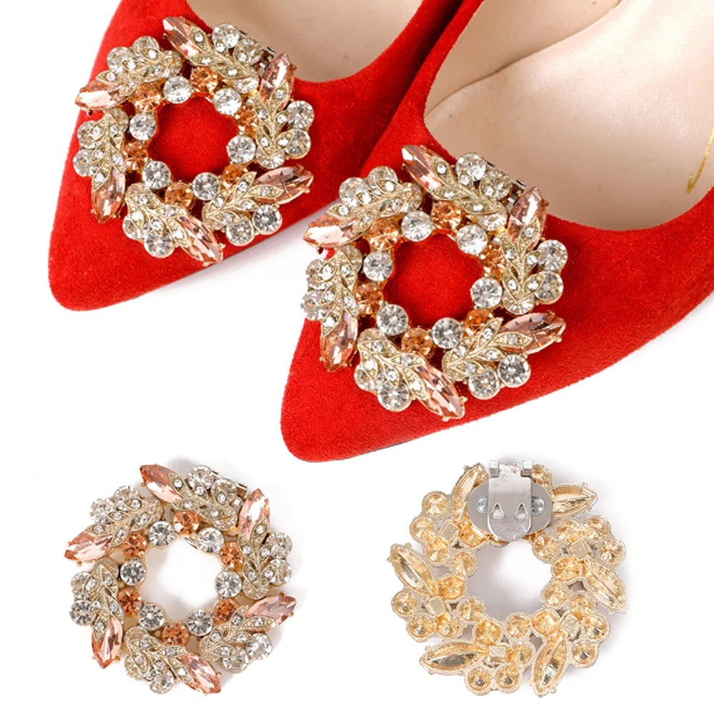 1PC Shiny Shoes Clips Crystal Wedding Bride Shoes Decoration Women High Heel Charms Rhinestones Buckle Shoes Accessories M768
