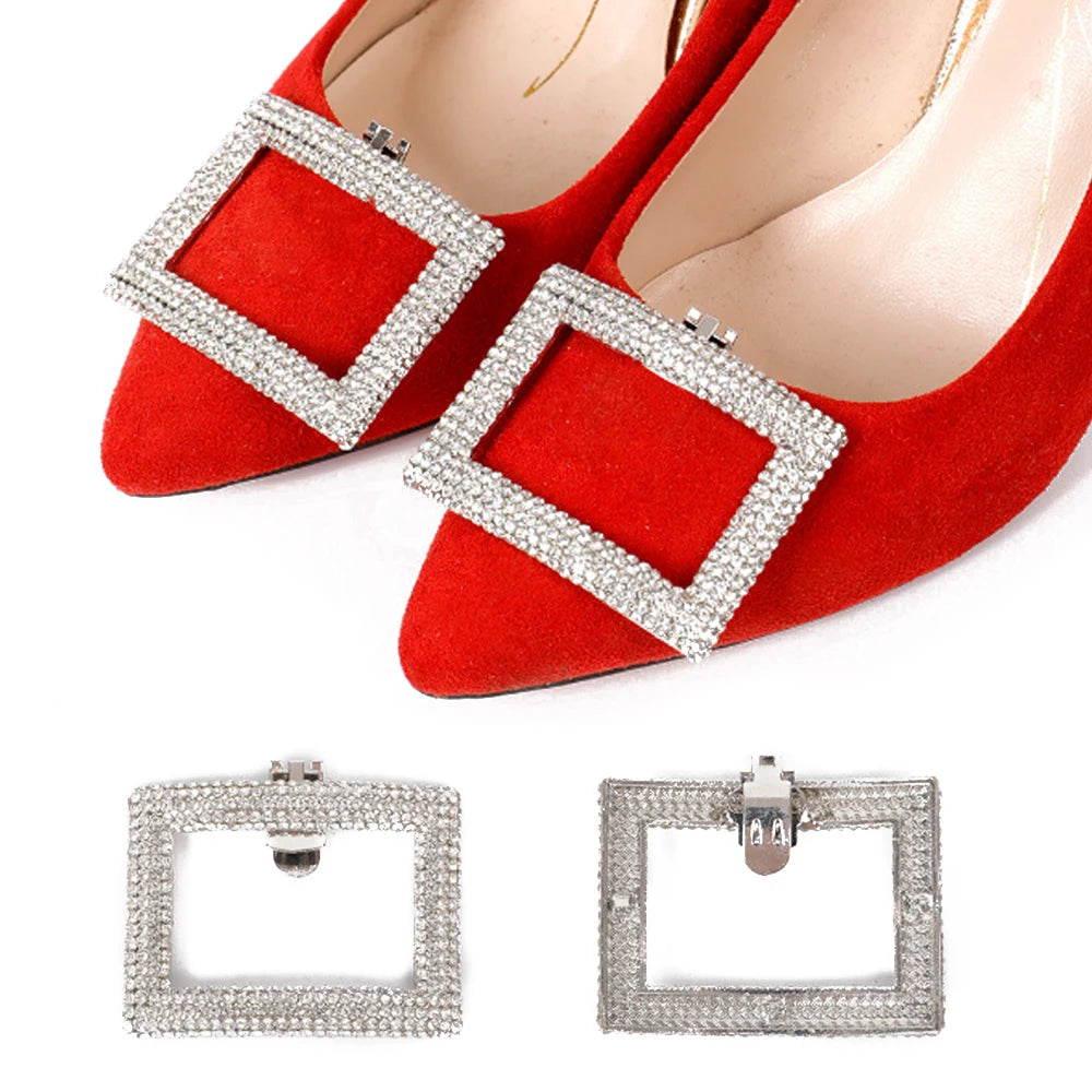 1PC Shiny Shoes Clips Crystal Wedding Bride Shoes Decoration Women High Heel Charms Rhinestones Buckle Shoes Accessories M770