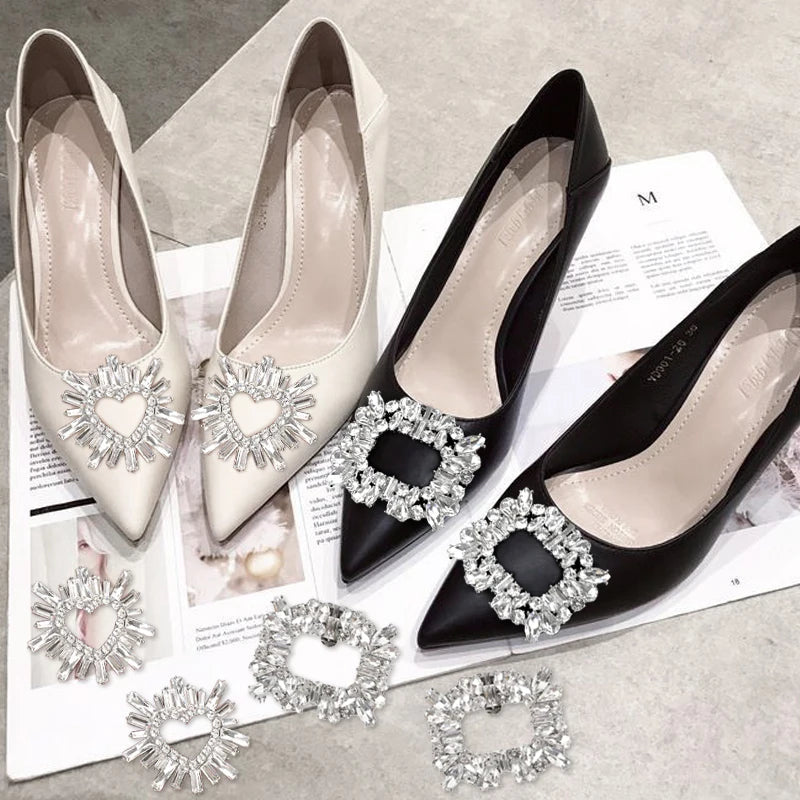 1PC Shiny Shoes Clips Crystal Wedding Bride Shoes Decoration Women High Heel Charms Rhinestones Buckle Shoes Accessories