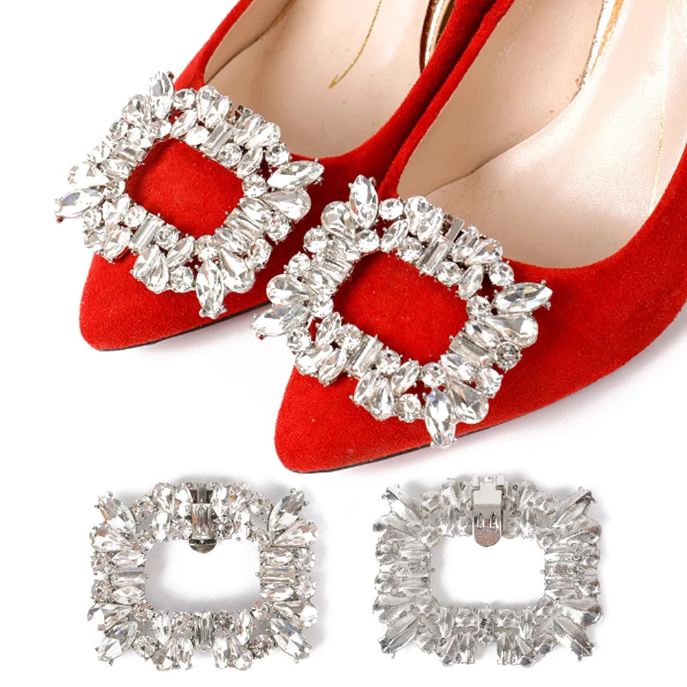 1PC Shiny Shoes Clips Crystal Wedding Bride Shoes Decoration Women High Heel Charms Rhinestones Buckle Shoes Accessories M766
