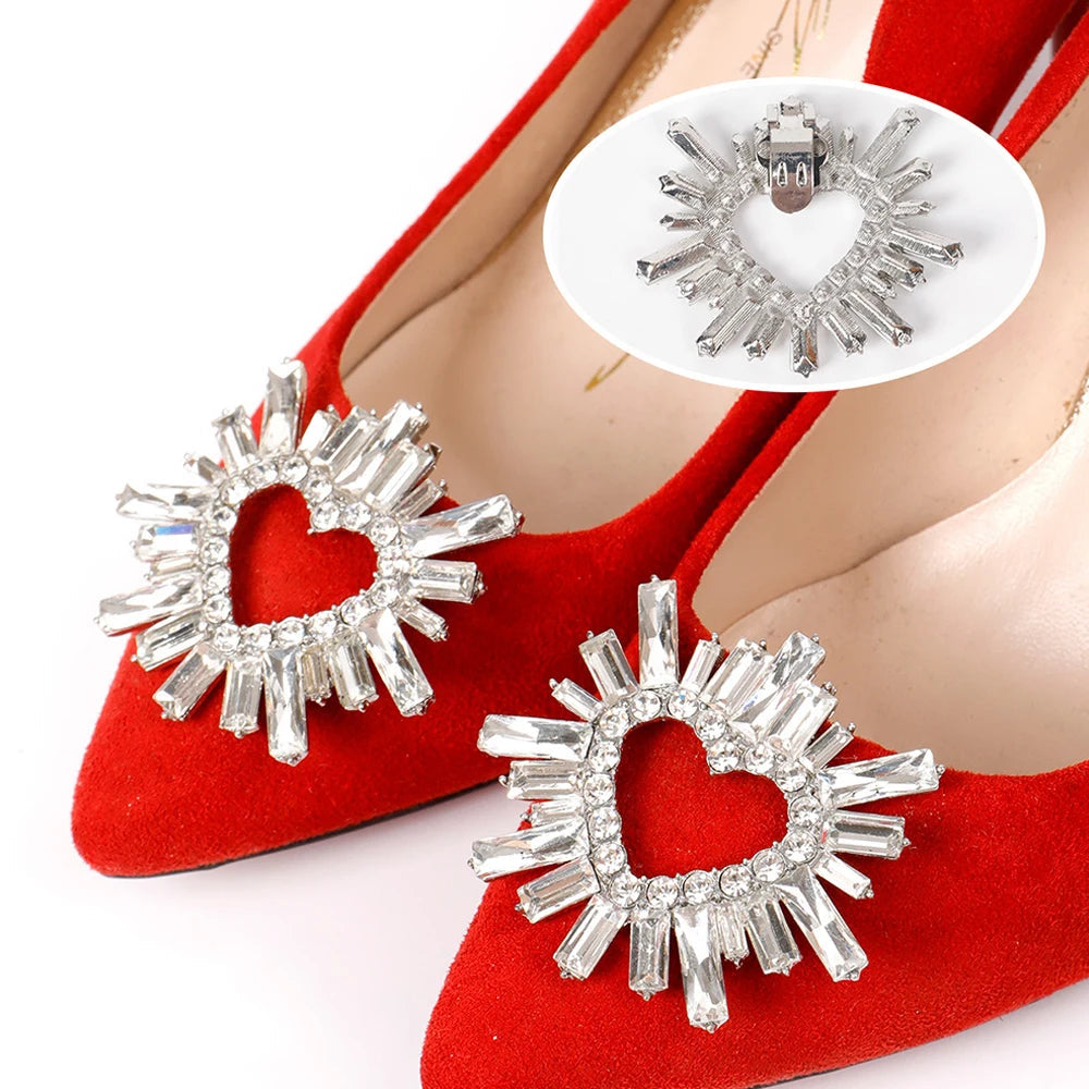 1PC Shiny Shoes Clips Crystal Wedding Bride Shoes Decoration Women High Heel Charms Rhinestones Buckle Shoes Accessories M767