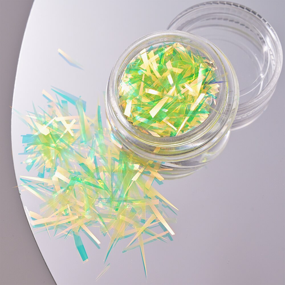 1Pc Shiny Mermaid Glitter Nail Hexagon Sequins Holographic Flakes Chunky Mixed Color DIY Manicure Decoration Design Accessories PT198-6