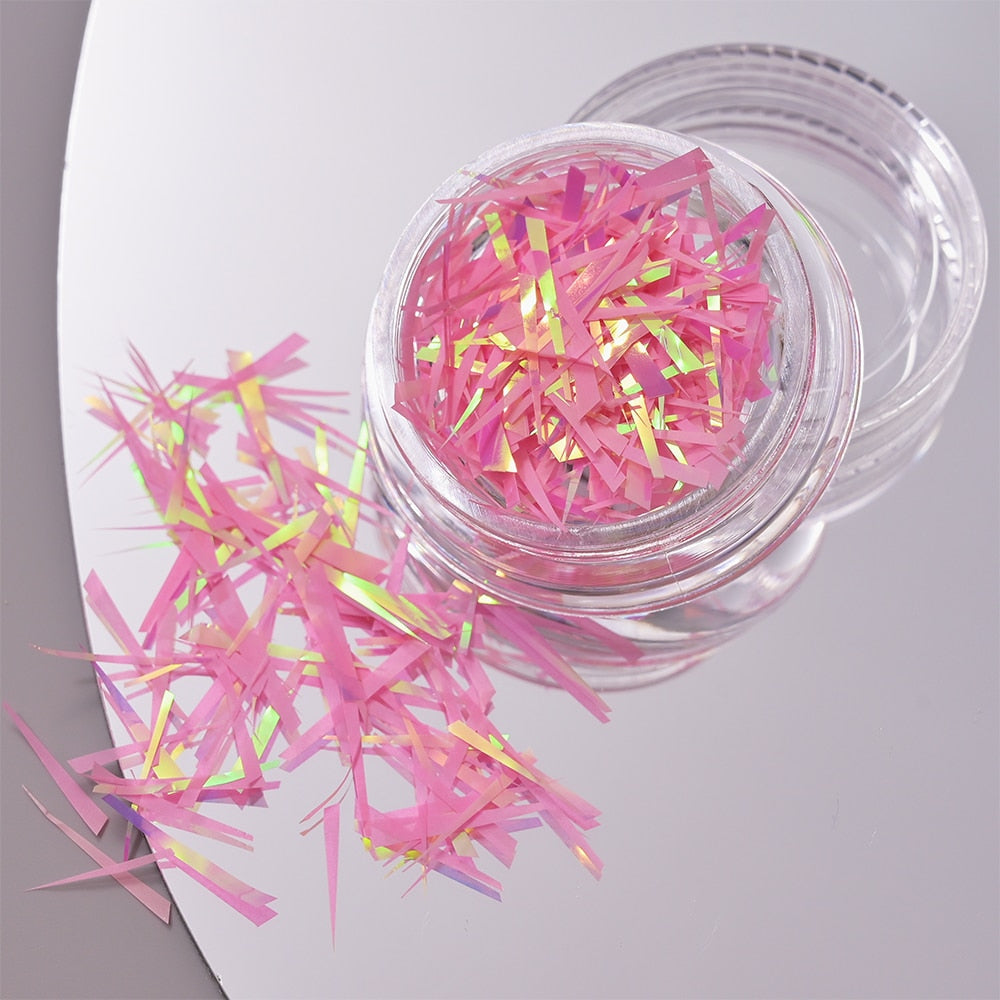 1Pc Shiny Mermaid Glitter Nail Hexagon Sequins Holographic Flakes Chunky Mixed Color DIY Manicure Decoration Design Accessories PT198-19