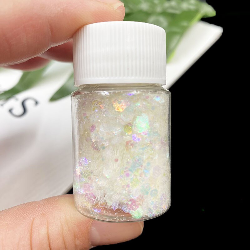 1Pc Shiny Mermaid Glitter Nail Hexagon Sequins Holographic Flakes Chunky Mixed Color DIY Manicure Decoration Design Accessories FA151-1