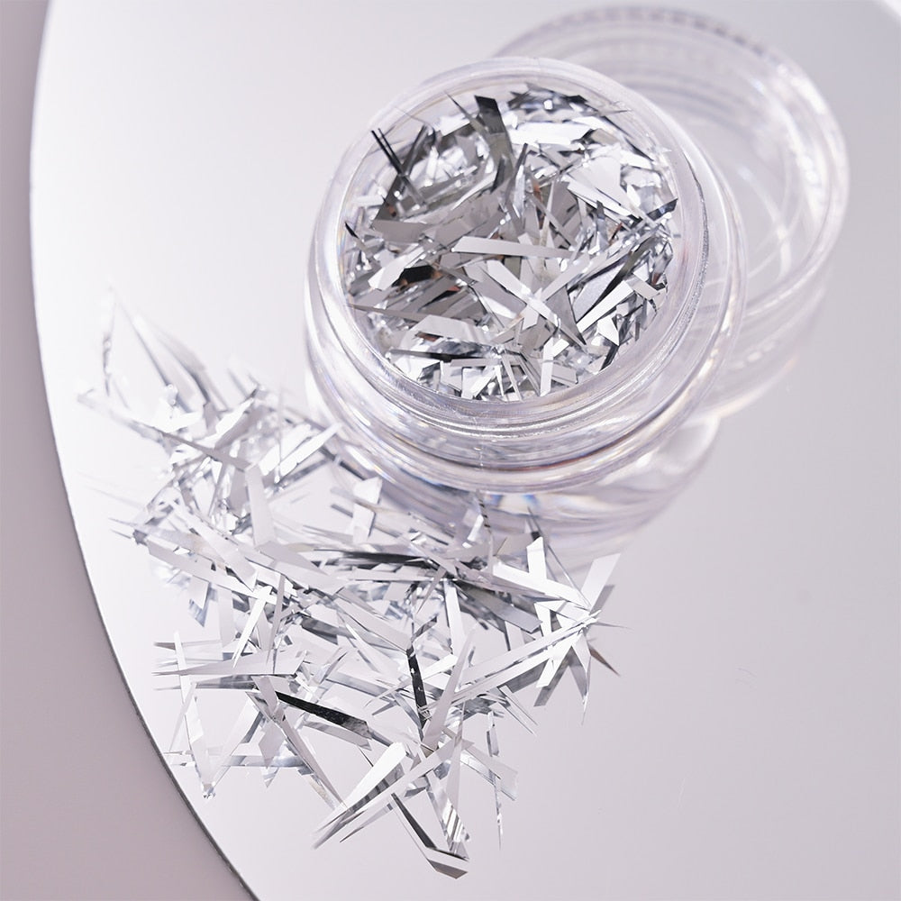 1Pc Shiny Mermaid Glitter Nail Hexagon Sequins Holographic Flakes Chunky Mixed Color DIY Manicure Decoration Design Accessories PT198-23