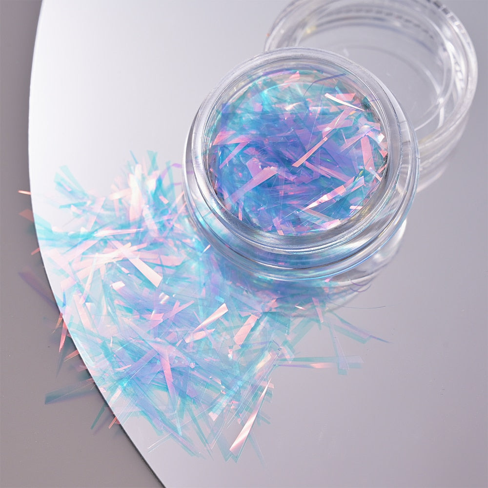 1Pc Shiny Mermaid Glitter Nail Hexagon Sequins Holographic Flakes Chunky Mixed Color DIY Manicure Decoration Design Accessories PT198-9