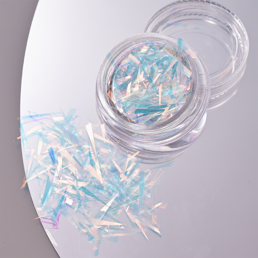 1Pc Shiny Mermaid Glitter Nail Hexagon Sequins Holographic Flakes Chunky Mixed Color DIY Manicure Decoration Design Accessories PT198-11