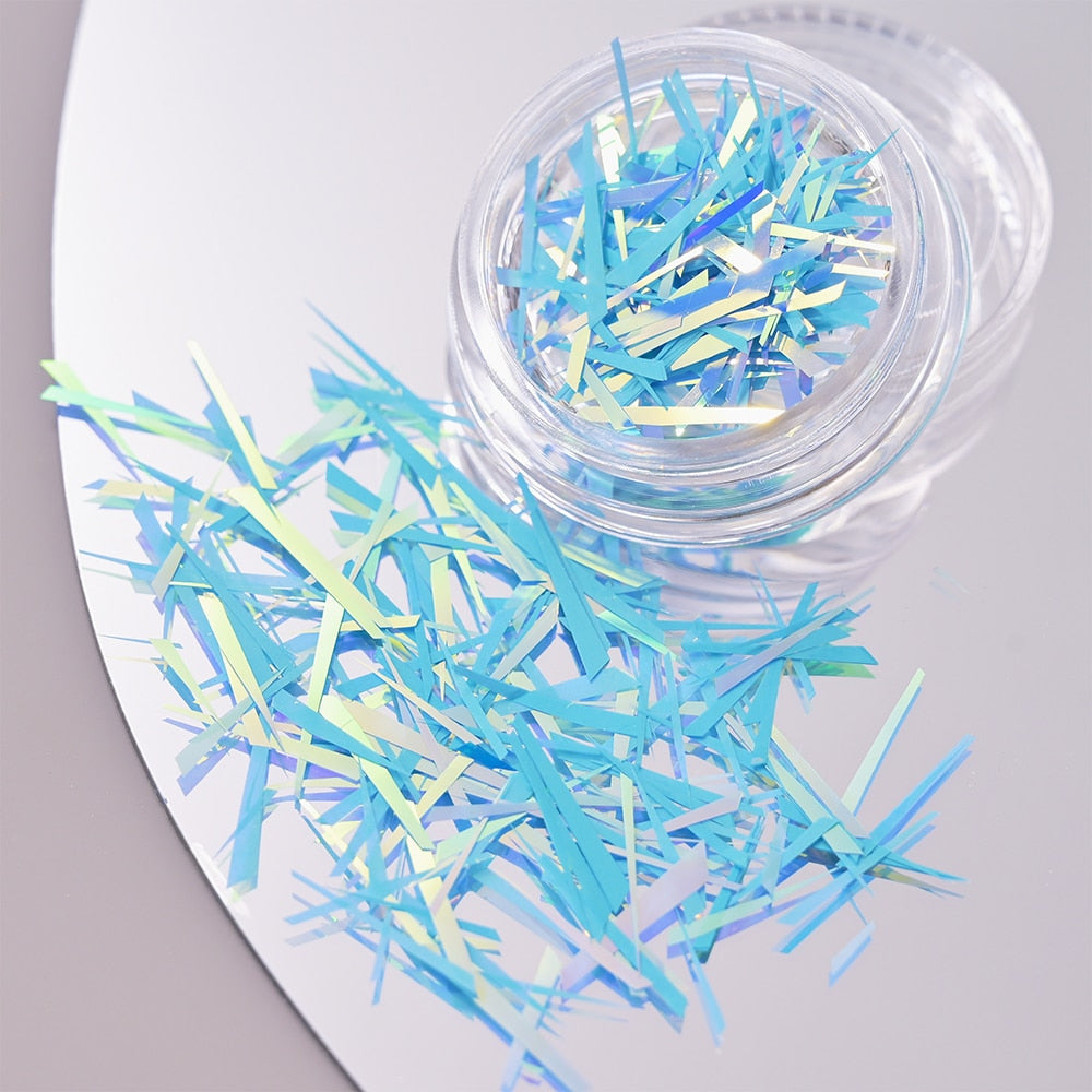 1Pc Shiny Mermaid Glitter Nail Hexagon Sequins Holographic Flakes Chunky Mixed Color DIY Manicure Decoration Design Accessories PT198-31