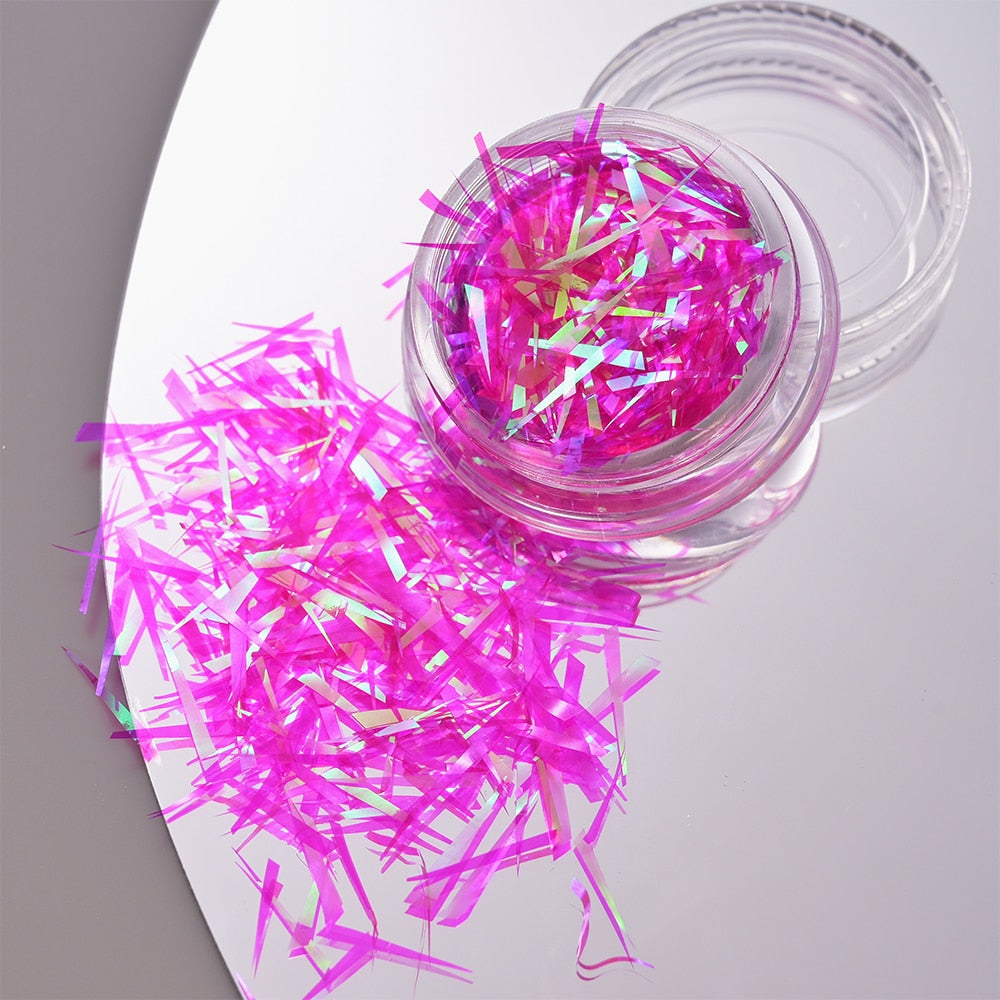 1Pc Shiny Mermaid Glitter Nail Hexagon Sequins Holographic Flakes Chunky Mixed Color DIY Manicure Decoration Design Accessories PT198-14