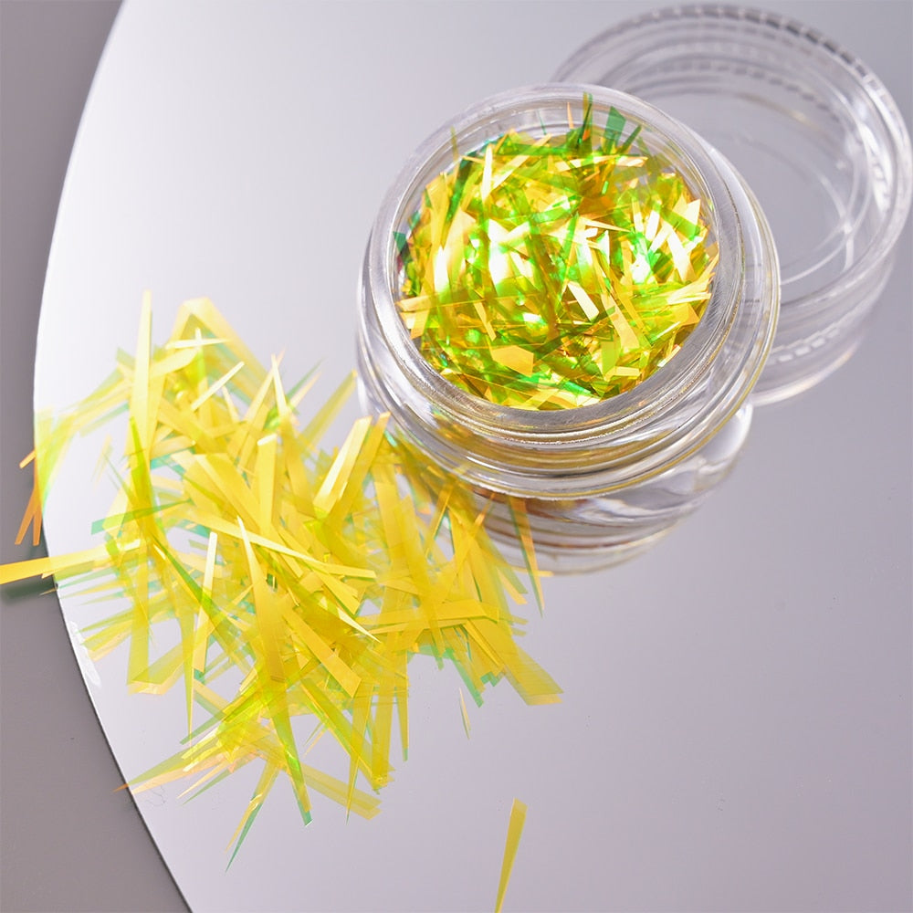 1Pc Shiny Mermaid Glitter Nail Hexagon Sequins Holographic Flakes Chunky Mixed Color DIY Manicure Decoration Design Accessories PT198-5