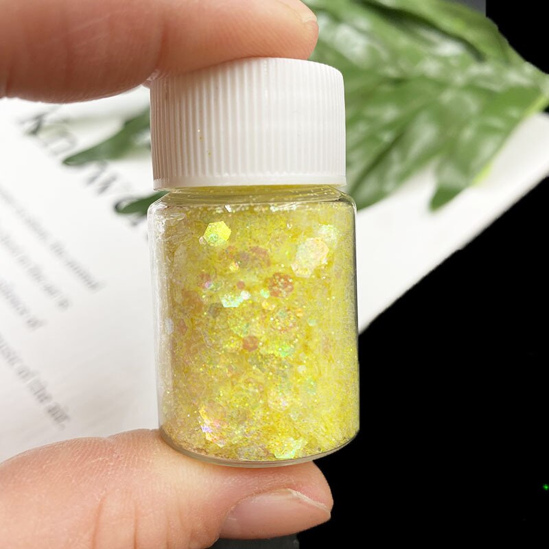 1Pc Shiny Mermaid Glitter Nail Hexagon Sequins Holographic Flakes Chunky Mixed Color DIY Manicure Decoration Design Accessories FA151-7