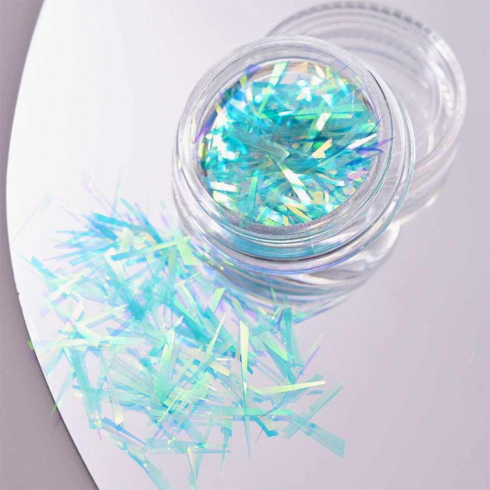 1Pc Shiny Mermaid Glitter Nail Hexagon Sequins Holographic Flakes Chunky Mixed Color DIY Manicure Decoration Design Accessories PT198-27