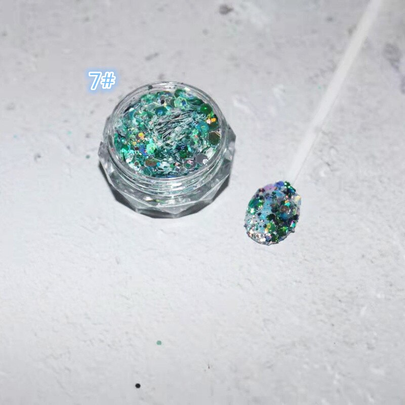1Pc Shiny Mermaid Glitter Nail Hexagon Sequins Holographic Flakes Chunky Mixed Color DIY Manicure Decoration Design Accessories PT0163-7