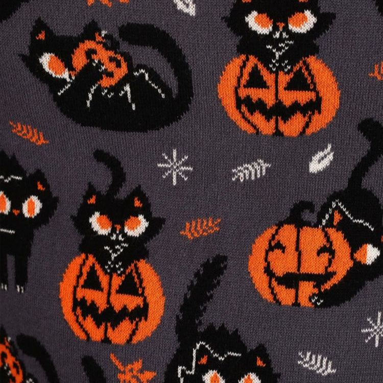 2024 Autumn Vintage Sweaters Winter Thicken Knitwear Pullovers Women Pumpkin Knitted Long Sleeve Sweater Pullover Halloween Tops