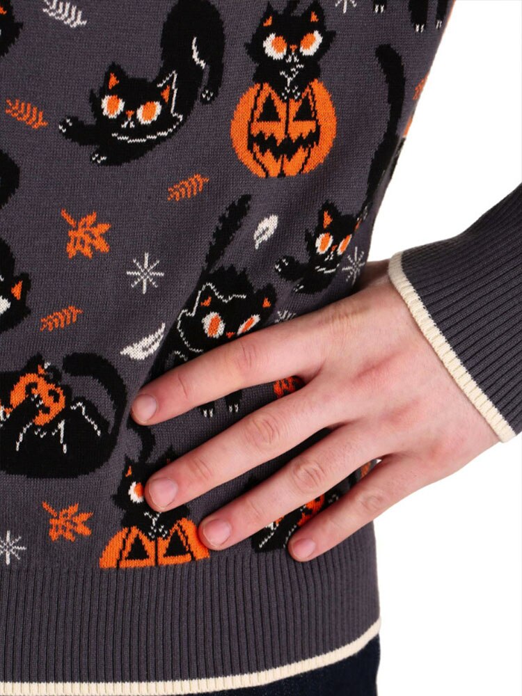 2024 Autumn Vintage Sweaters Winter Thicken Knitwear Pullovers Women Pumpkin Knitted Long Sleeve Sweater Pullover Halloween Tops