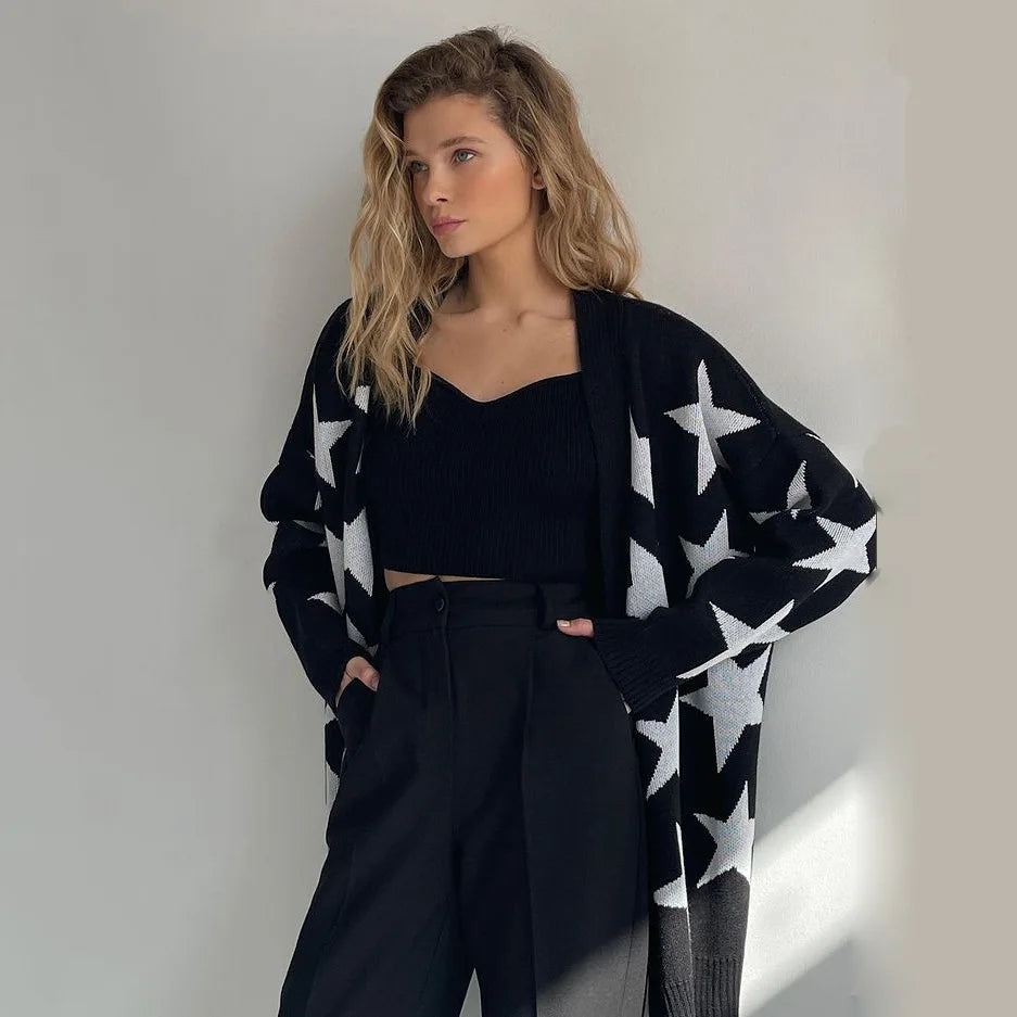 2024 Autumn/Winter Women's New Loose Relaxed Sweater Knitwear Women's Long Sleeve Large