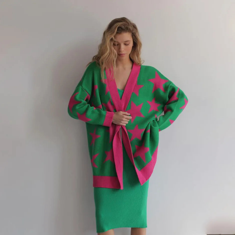 2024 Autumn/Winter Women's New Loose Relaxed Sweater Knitwear Women's Long Sleeve Large