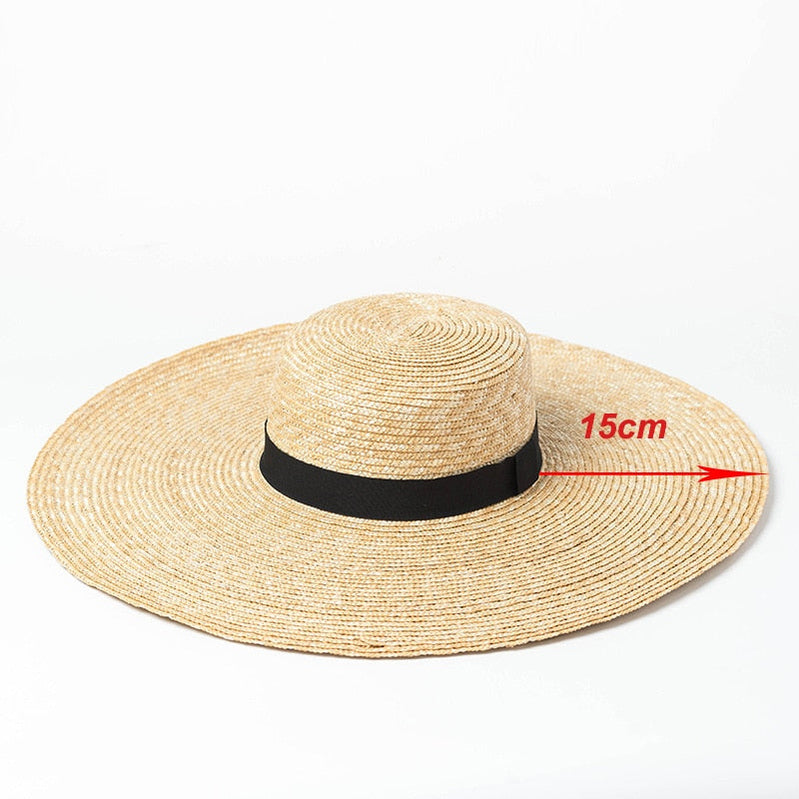 2024 Big Brim Straw Hats For Women Summer Oversized Beach Hat UV Protection Sun Hat Wholesale