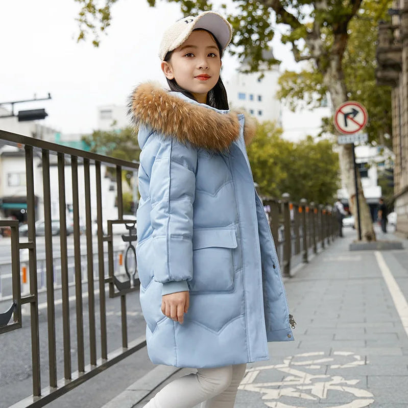 2024 Children Warm Clothing Toddler Girs Clothes Teen Down Cotton Padded Winter Jackets Hooded Coat Thicken Outerwear Kids Parka