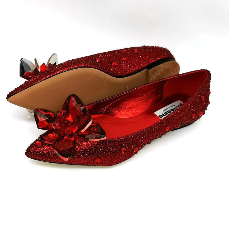 2024 Cinderella Crystal Gold Dress Bridal Shoes Silver Pointed High Heels Stiletto Bridesmaid Shallow Mouth Wedding Shoes Women