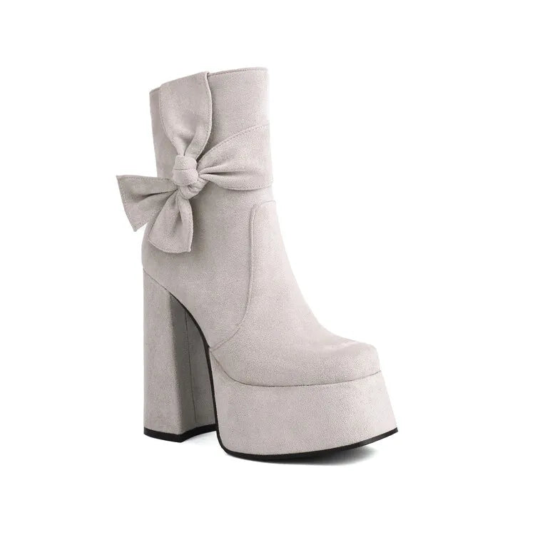 2024 Fantasy Lacquer Leather Side Zipper Short Boots 14cm Thick Heel Gretel Silver Leather Fashion Car Model Square Headed Boots