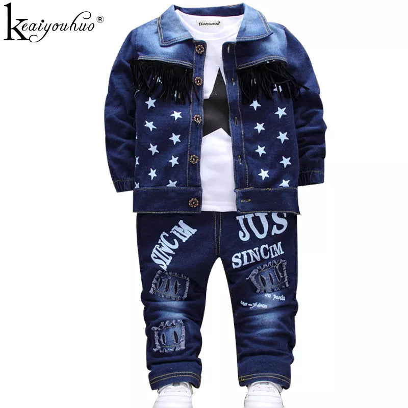 2024 Fashion Autumn Baby Boys Clothes Set Boys Sport Suit Children Sets Kids Clothes Denim Clothes For Boys Clothing 1 3 4 Year