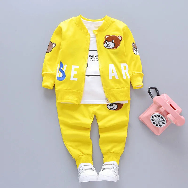 2024 Fashion Autumn Baby Boys Clothes Set Boys Sport Suit Children Sets Kids Clothes Denim Clothes For Boys Clothing 1 3 4 Year yellow 1