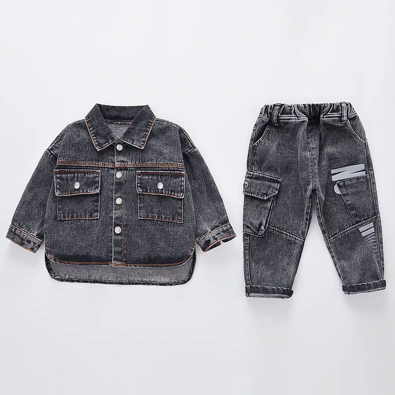 2024 Fashion Autumn Baby Boys Clothes Set Boys Sport Suit Children Sets Kids Clothes Denim Clothes For Boys Clothing 1 3 4 Year 2pcs