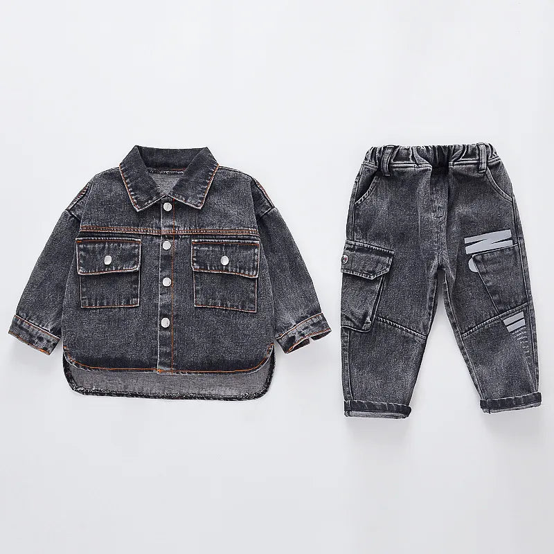 2024 Fashion Autumn Baby Boys Clothes Set Boys Sport Suit Children Sets Kids Clothes Denim Clothes For Boys Clothing 1 3 4 Year 2pcs