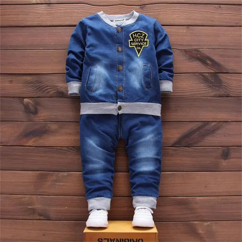 2024 Fashion Autumn Baby Boys Clothes Set Boys Sport Suit Children Sets Kids Clothes Denim Clothes For Boys Clothing 1 3 4 Year