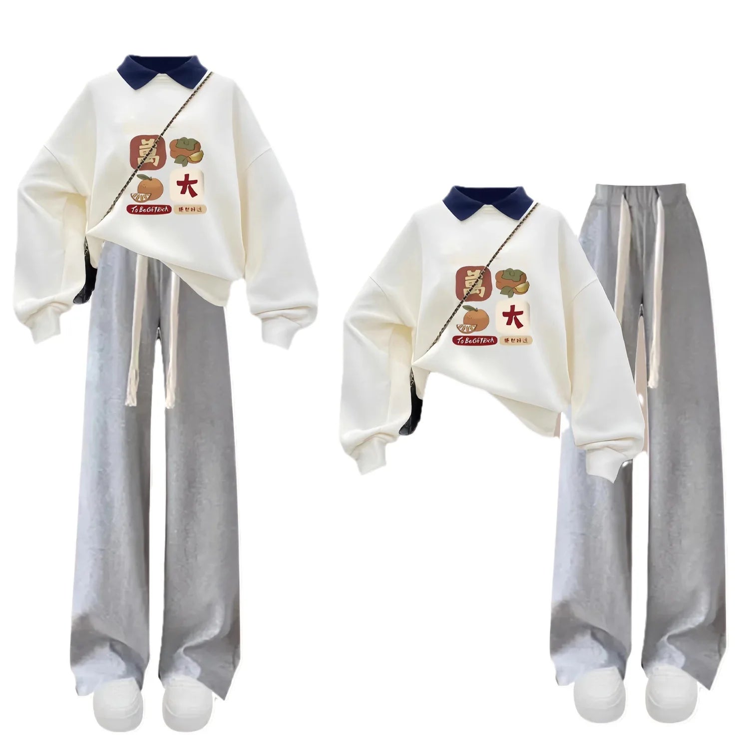 2024 Kids Clothes Girl Spring Autumn Novelty Set Clothing Long Sleeve Cartoon Letter Sweatshirt Pant Outfits 7 9 11 13 15 Years