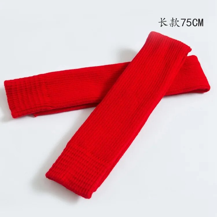 2024 Lolita Long Socks Women Leg Warmers Knitted Warm Foot Cover Arm Warmer Ladies Autumn Winter Crochet Socks Boot Cuffs 75cm Red 75CM