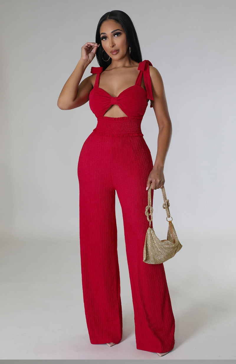 2024 Summer Casual One Piece Jumpsuits For Women Solid Sleeveless Lace Up Backless Pants Street Trendy Female Overalls