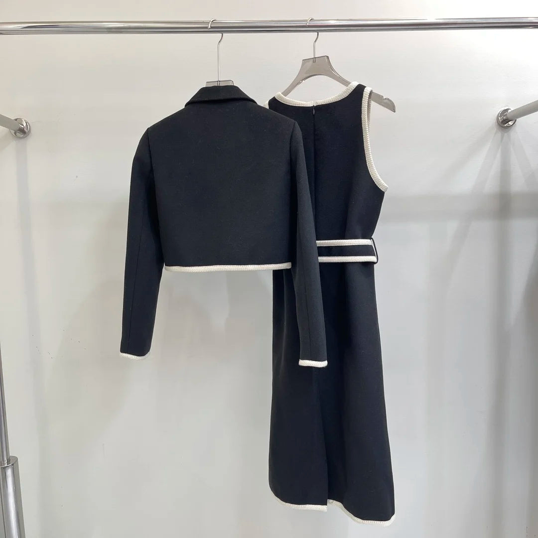 2024 autumn and winter women's high-end custom-made two-piece set Jacket + Dress 02