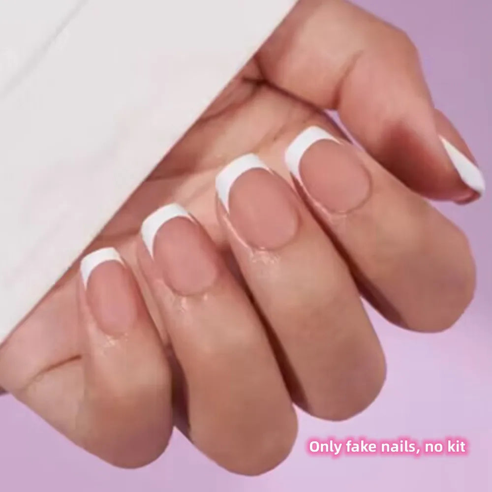 24Pcs Christmas Exclusive False Nails Wearable Xmas Style Fake Nails Checked Snowflake Design Full Cover Press on Manicure Tips* TD148