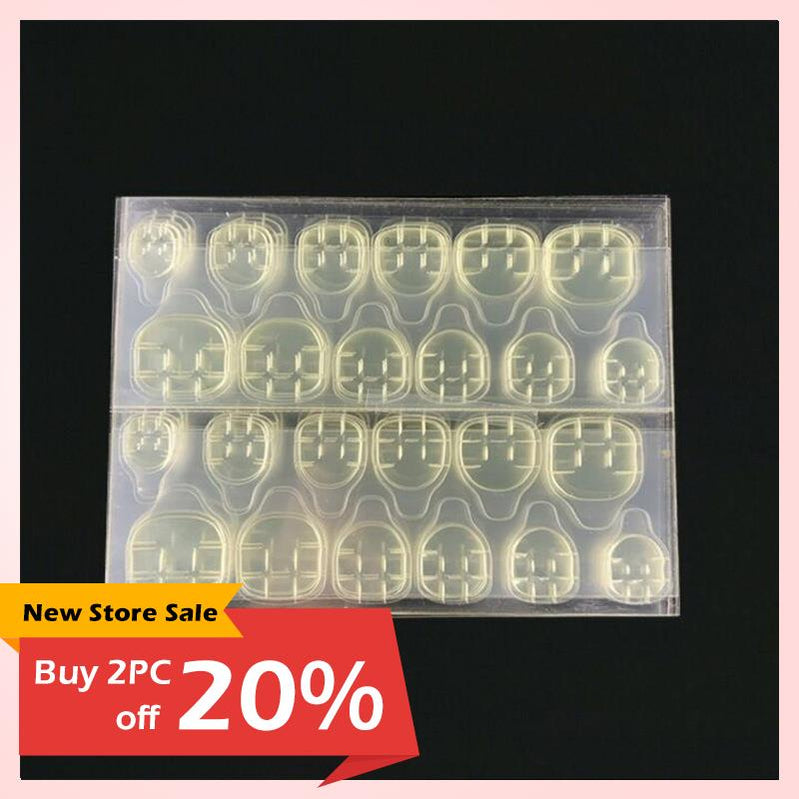 24pcs Simple Style Nail Art Colorful Lines Fake Nails In Shape Of Water Drop Press On False Nails With Glue DIY Nail Art Tips 24pcs Glue