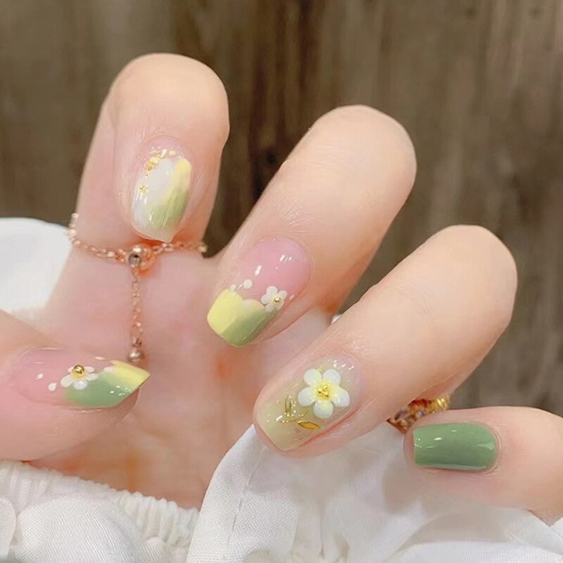 24pcs Wearable Pink Press On Fake Nails Tips With Glue false nails design Butterfly Lovely Girl false nails With Wearing Tools 568