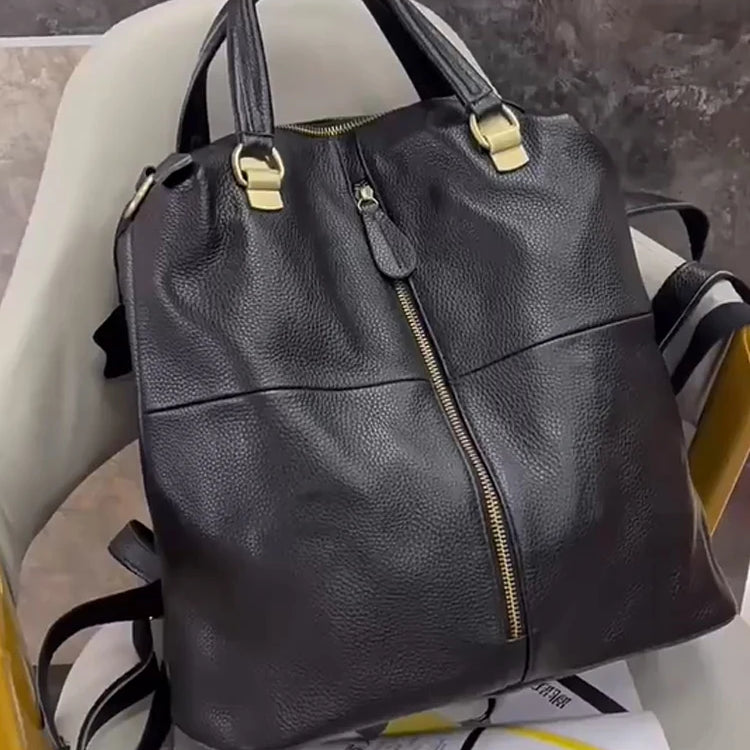 Vintage Women's Genuine Leather Outdoor Backpacks Anti-Theft Large School Bag Designer Travel Satchel Shoulder Crossbody