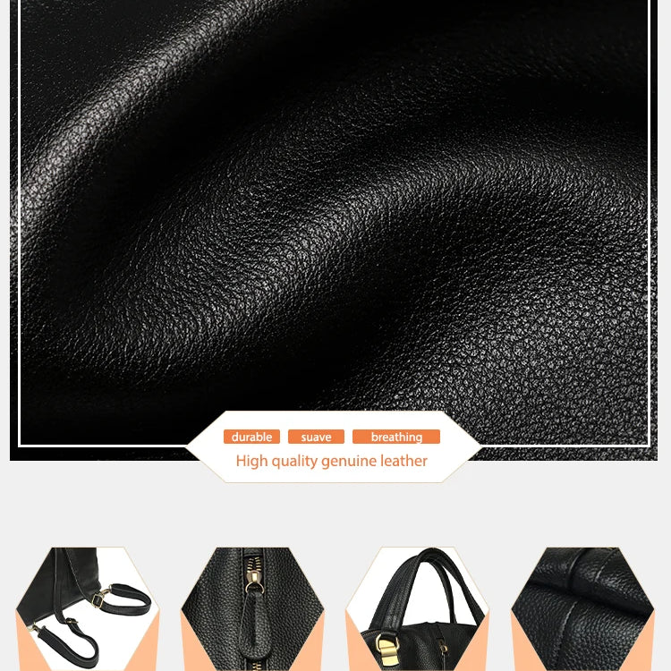 Vintage Women's Genuine Leather Outdoor Backpacks Anti-Theft Large School Bag Designer Travel Satchel Shoulder Crossbody