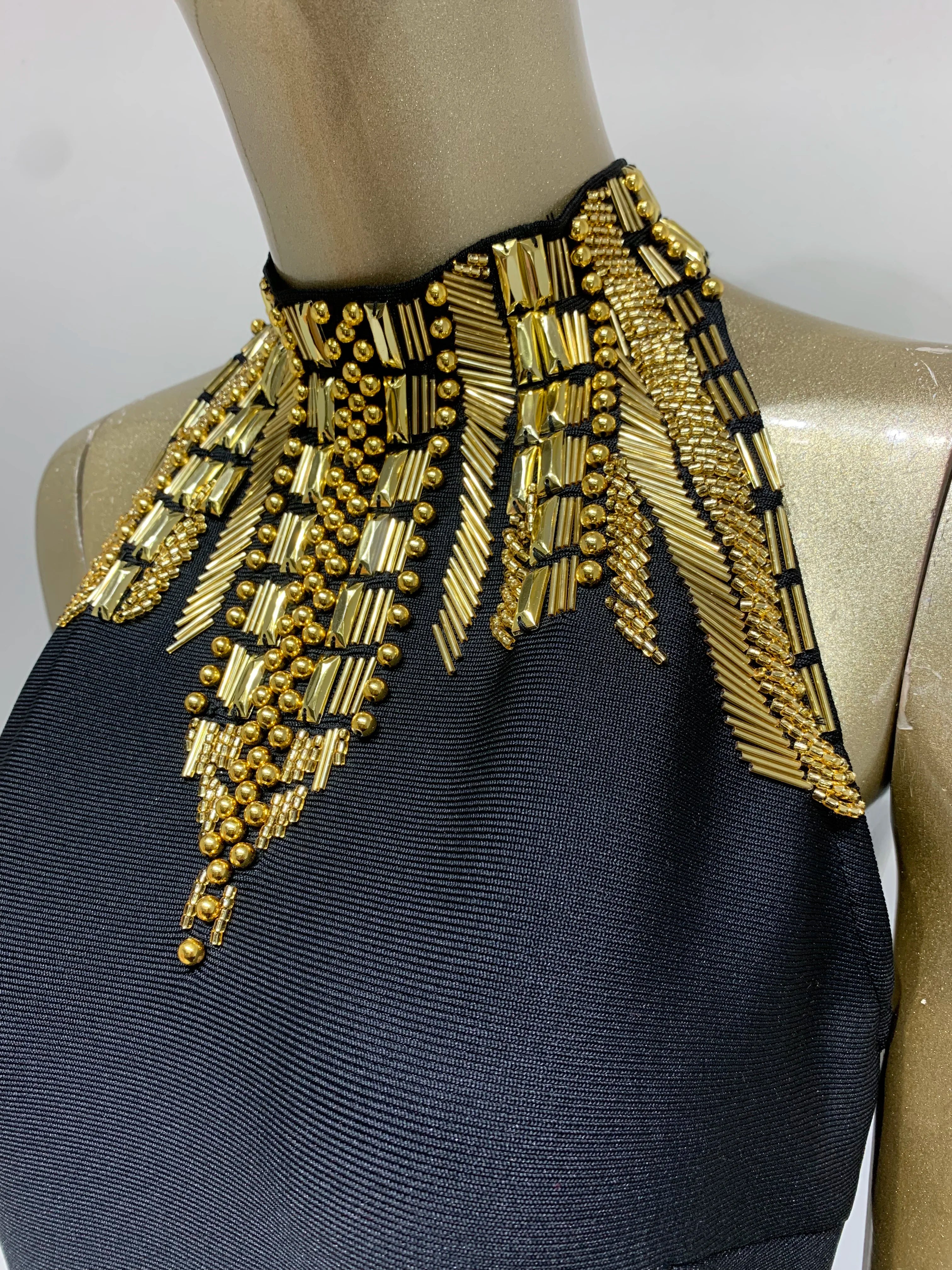 Women Celebrity Sexy Turtleneck Beading Patchwork Black Maxi Long Bodycon Bandage Dress 2025 Elegant Evening Club Party Outfit