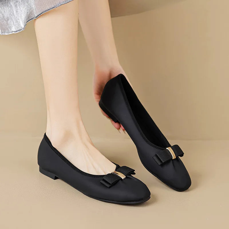 spring and autumn women's shoes Korean style work and party wear Ladies' casual flats mary jane boat shoes Large size 41-43