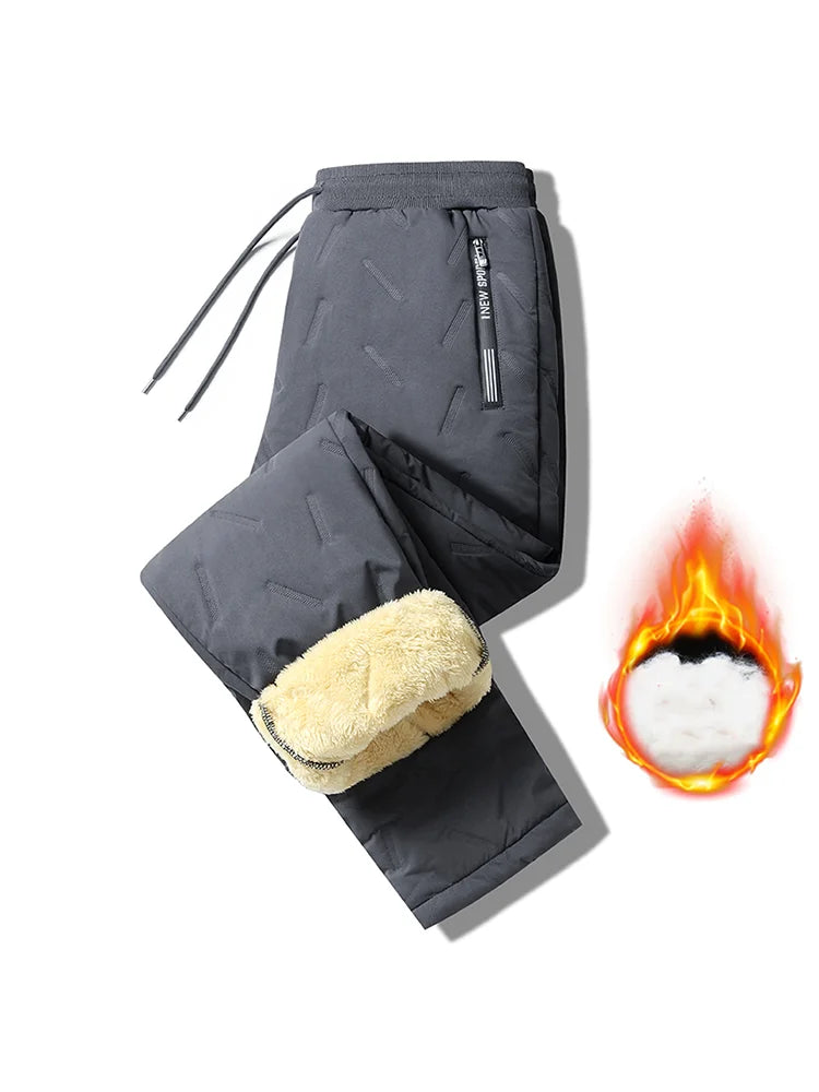 Winter Women Thicken Lambswool Leggings Outdoors Warm Windproof Jogging Sweatpants Fashion Casual Simple Fleece Sportswear Pants Straight Leg Grey