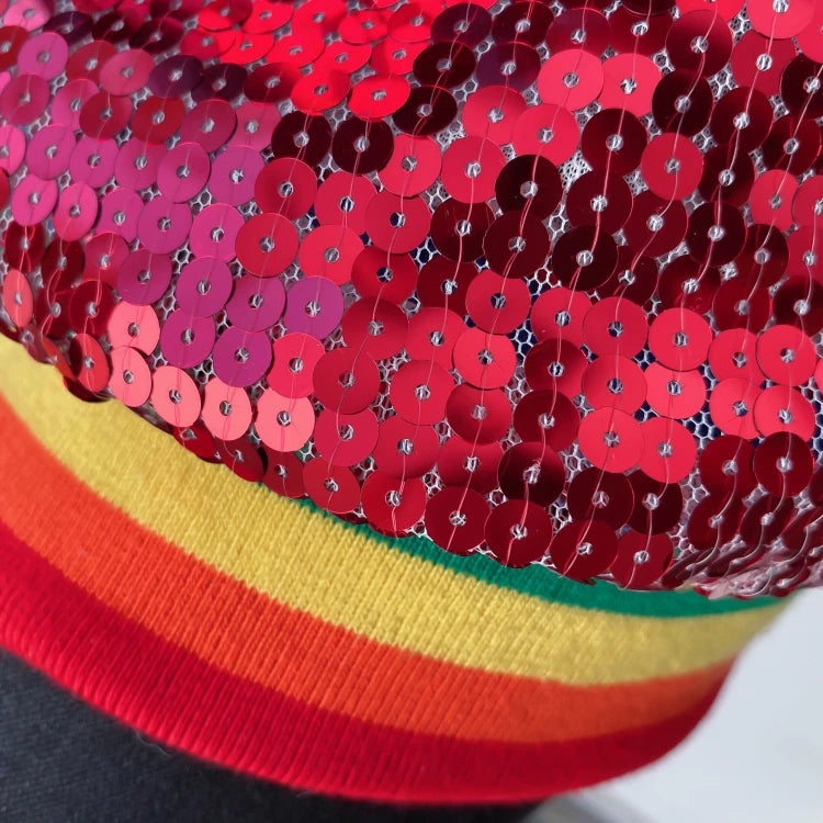 Sequined Cartoon Print New Female Spring And Autumn Korean Loose Fashion Outerwear Coats Long Sleeved Hip Hop Jackets