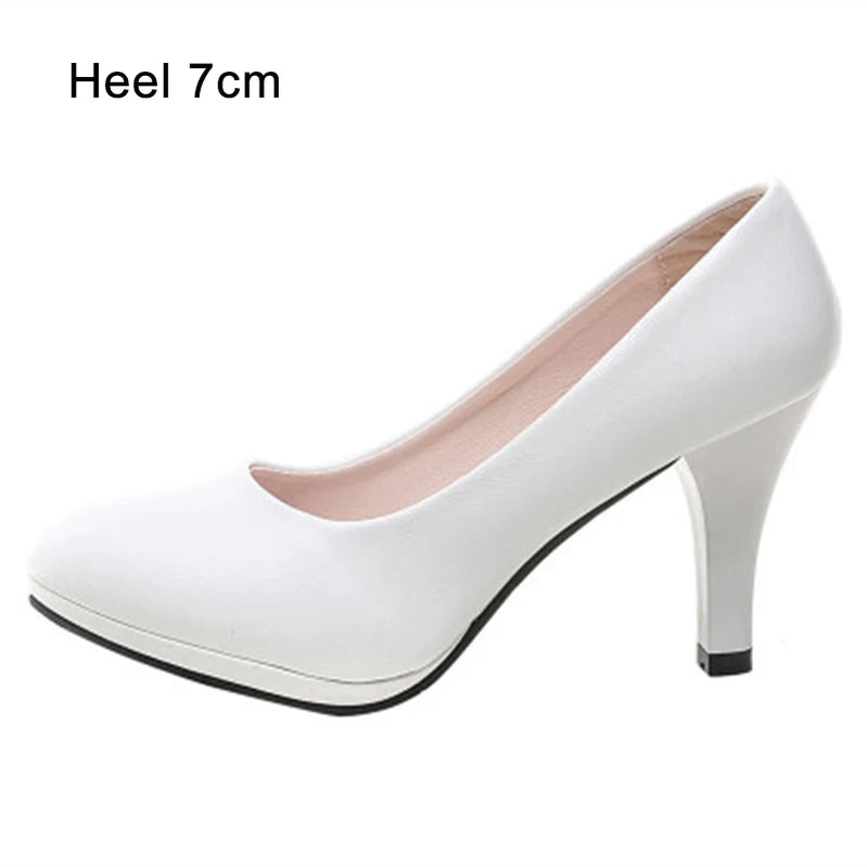 Voesnees Women Shoes Comfortable Formal Wear Black High Heels 3-5cm Professional Mid-heel Flight Attendant Etiquette Work Shoes