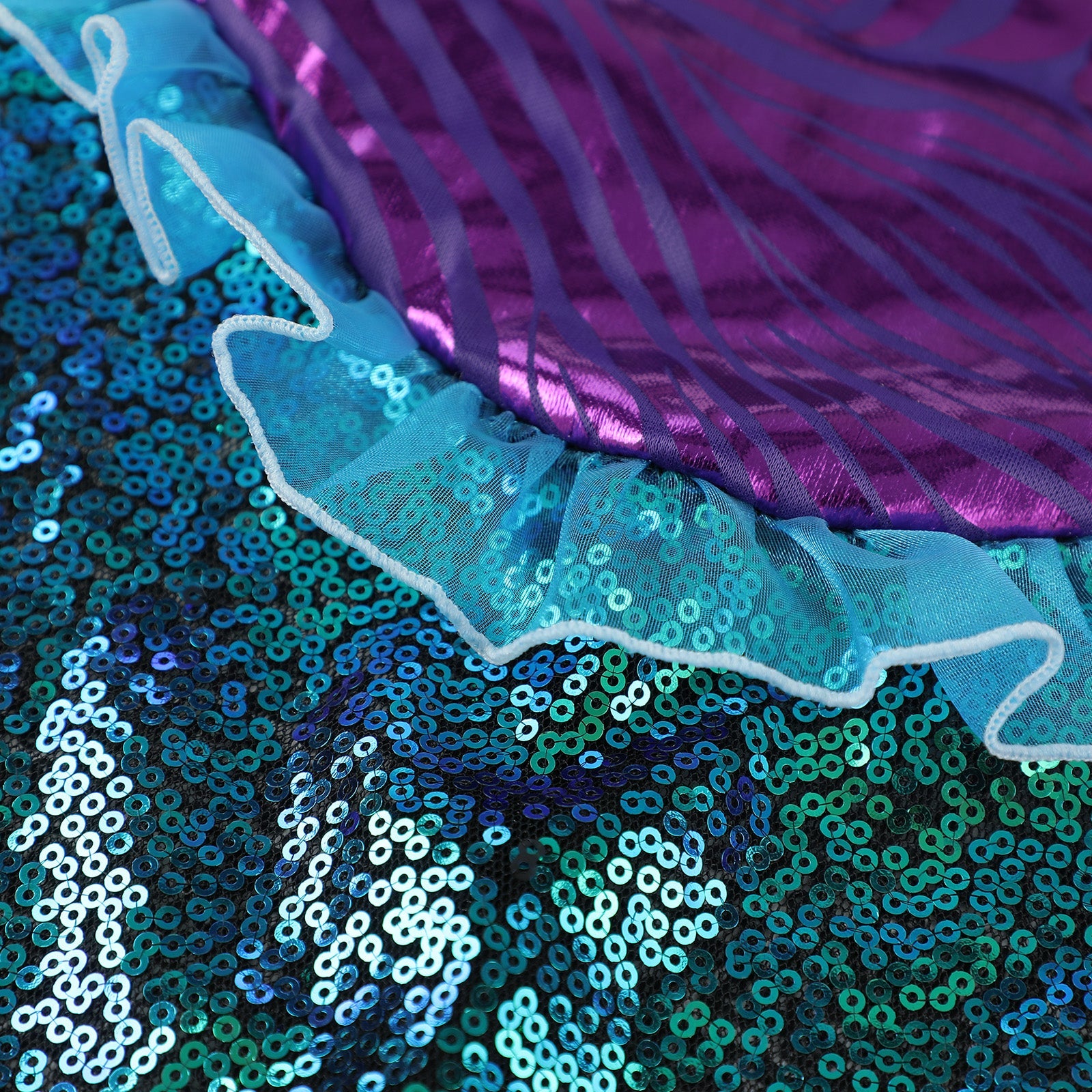 Women Mermaid Princess Carnival Halloween Costumes Ruffle Sequins Long Tail Fancy Clothing Sexy Cosplay Party Deluxe Vestidos